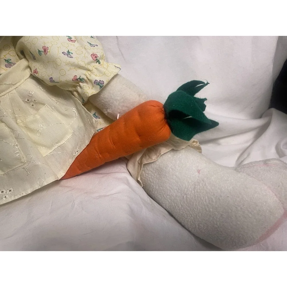 Vintage Easter Spring bunny cottage dress door stopper plush 18